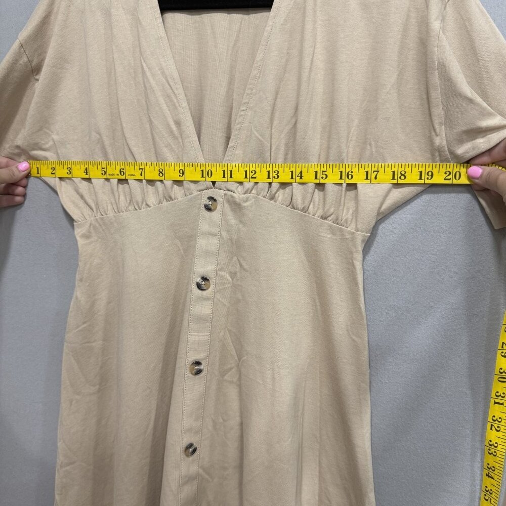 ASOS DESIGN Dress Womens Small Button Front Tea Casual V Neck Short Sleeve - Picture 7 of 11